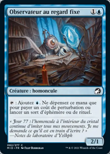 Observateur au regard fixe, carte Magic MID 82 — extension Innistrad : chasse de minuit