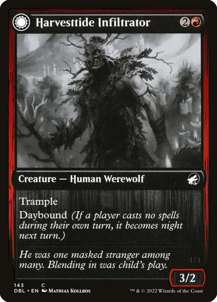 Harvesttide Infiltrator // Harvesttide Assailant, Magic card DBL 143 — Innistrad: Double Feature set