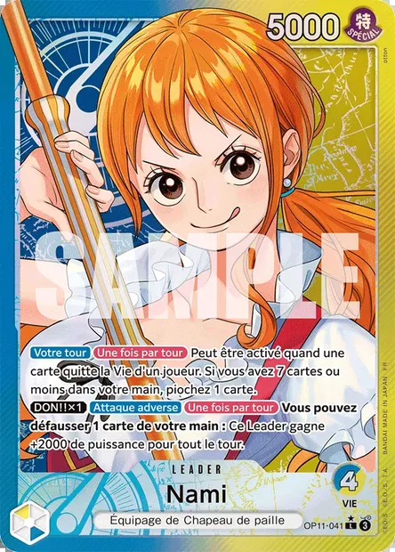 Nami, carte One Piece OP11-041 — extension DES POINGS VIFS COMME L'ÉCLAIR