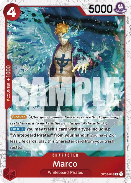 Marco, One Piece card OP02-018 — PARAMOUNT WAR set