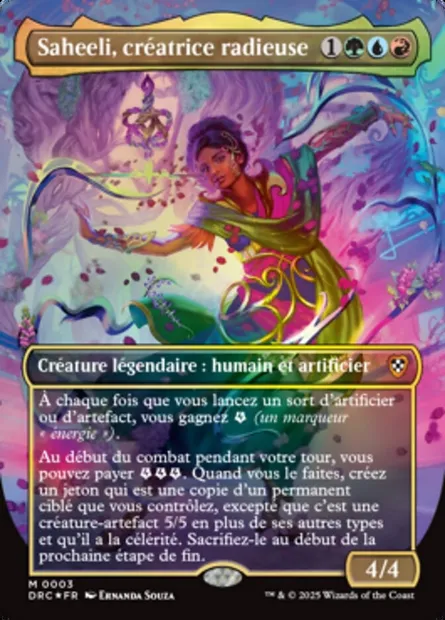 Saheeli, créatrice radieuse, carte Magic DRC 3 — extension Aetherdrift Commander