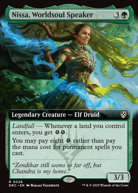 Nissa, Worldsoul Speaker, Magic card DRC 29 — Aetherdrift Commander set