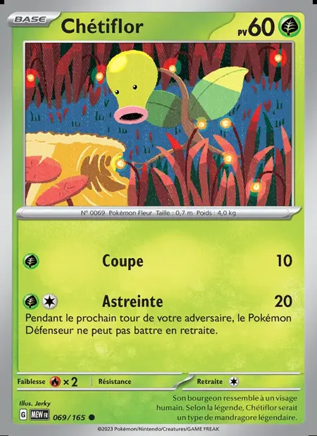 Chétiflor, carte Pokémon MEW 069 — extension 151