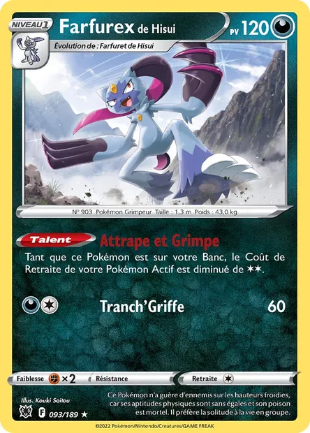 Farfurex de Hisui, carte Pokémon ASR 093 — extension Astres Radieux