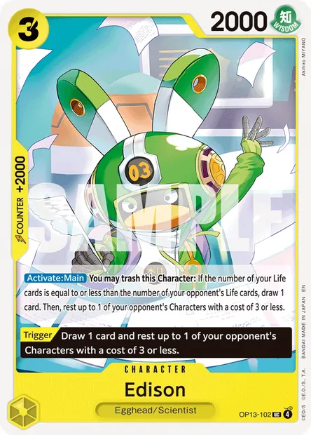 Edison, One Piece card OP13-102 — CARRYING ON HIS WILL set