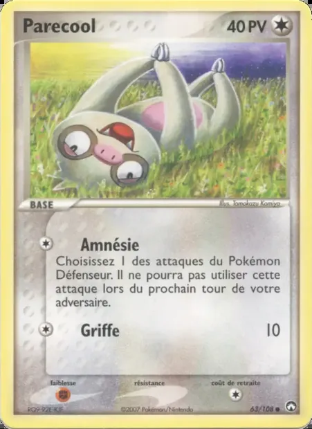 Parecool, carte Pokémon PK 63 — extension EX Gardiens du Pouvoir