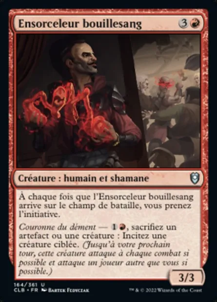 Ensorceleur bouillesang, carte Magic CLB 164 — extension Commander Légendes : la bataille de la Porte de Baldur