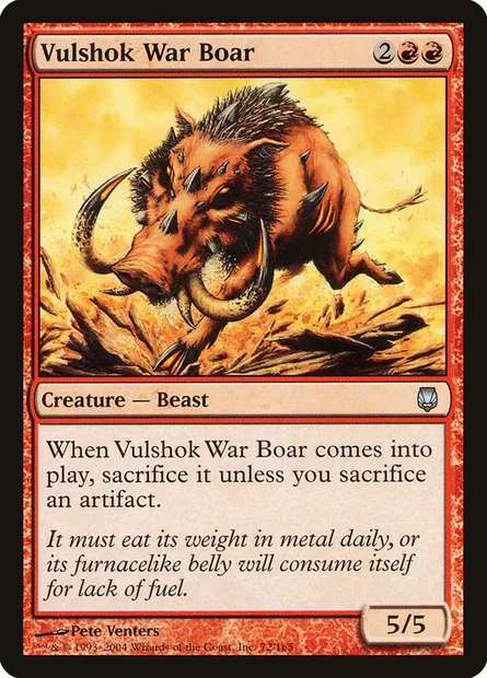 Vulshok War Boar, Magic card DST 72 — Darksteel set