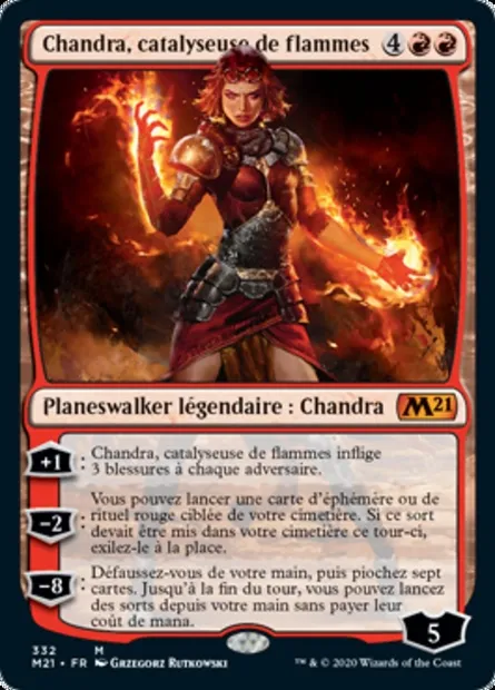 Chandra, catalyseuse de flammes, carte Magic M21 332 — extension Core Set 2021