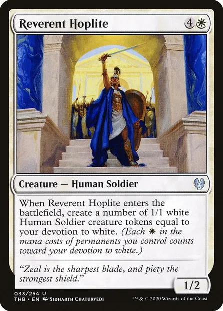 Reverent Hoplite, Magic card THB 33 — Theros Beyond Death set