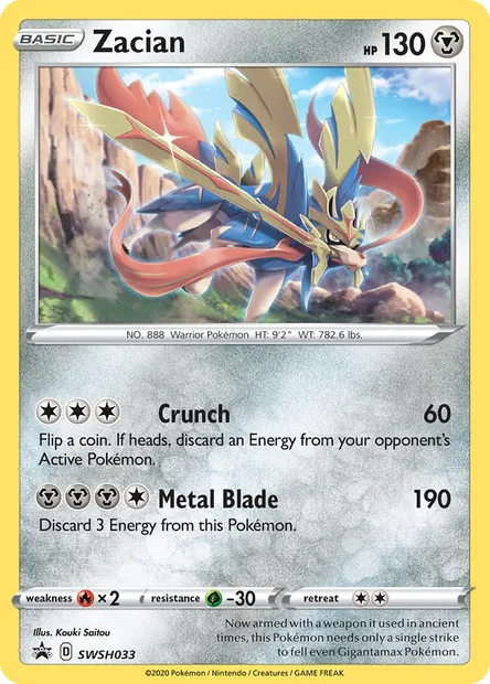 Zacian, Pokémon card SWSH 033 — SWSH Black Star Promos set