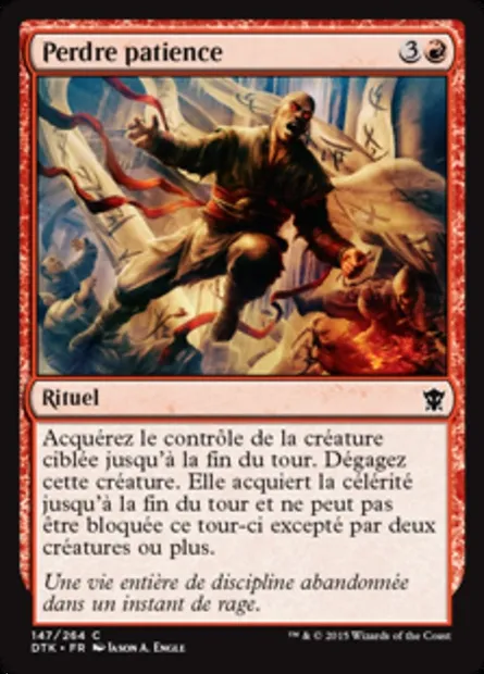Perdre patience, carte Magic DTK 147 — extension Les Dragons de Tarkir