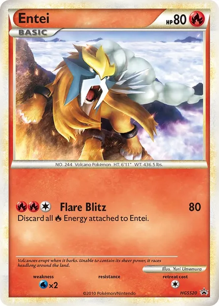 Entei, carte Pokémon HGSS 20 — extension Promo HGSS