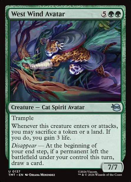 West Wind Avatar, Magic card TMT 137 — Teenage Mutant Ninja Turtles set
