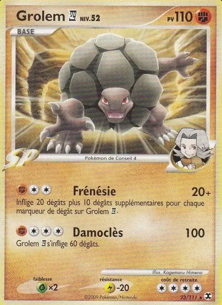 Grolem 4 Niv. 52, carte Pokémon RR 23 — extension Rivaux Émergeants