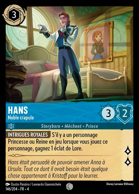 Hans - Noble crapule, carte Disney Lorcana CH4-146 — extension Le Retour d'Ursula