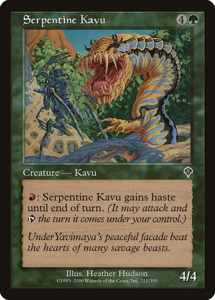 Serpentine Kavu, Magic card INV 211 — Invasion set