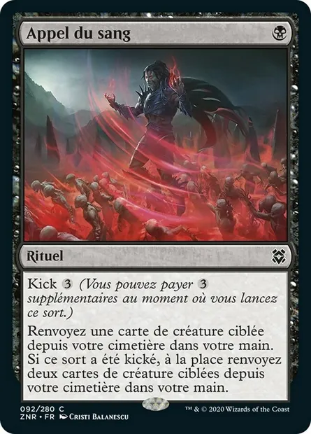Appel du sang, carte Magic ZNR 92 — extension Renaissance de Zendikar