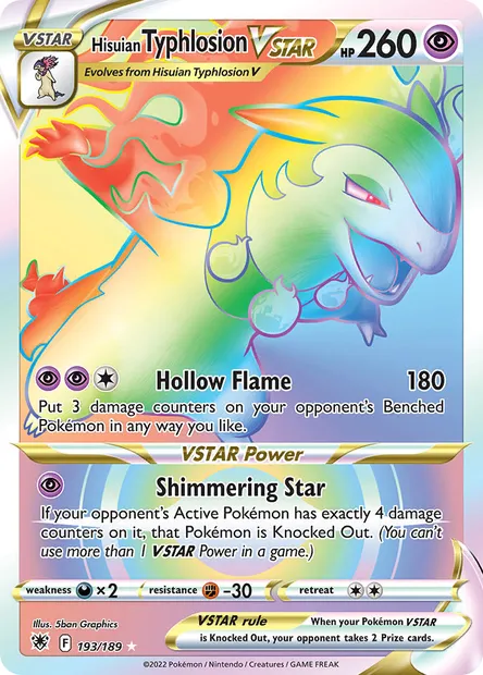 Hisuian Typhlosion VSTAR, Pokémon card ASR 193 — Astral Radiance set