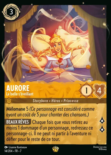 Aurore - La belle s'éveillant, carte Disney Lorcana CH7-014 — extension L'île d'Archazia