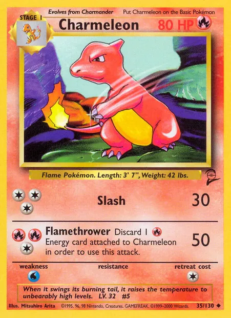 Charmeleon, Pokémon card B2 35 — Base Set 2 set