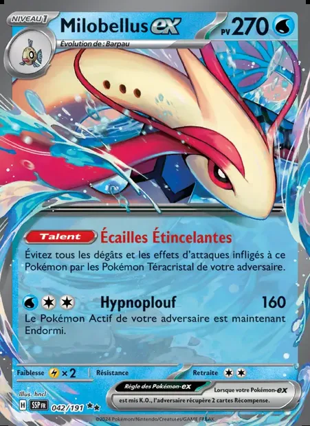 Milobellus-ex, carte Pokémon SSP 042 — extension Étincelles Déferlantes