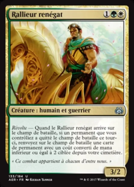 Rallieur renégat, carte Magic AER 133 — extension La révolte éthérique