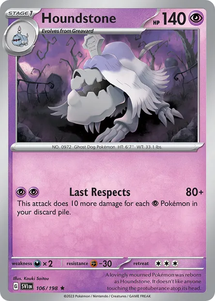 Houndstone, Pokémon card SVI 106 — Scarlet & Violet set