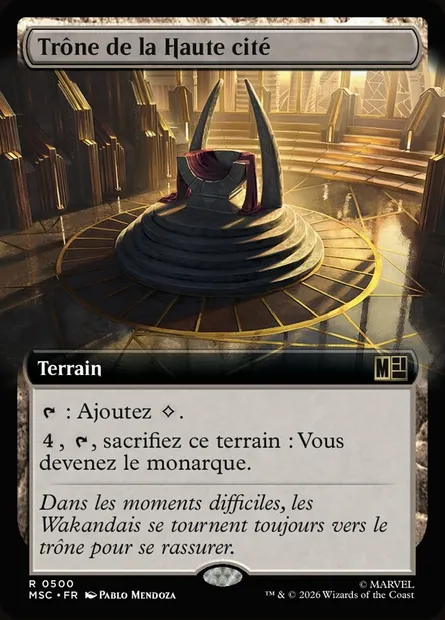 Trône de la Cité Haute, carte Magic MSC 500 — extension Marvel Super Heroes Commander