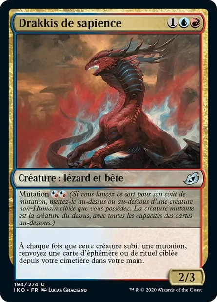 Drakkis de sapience, carte Magic IKO 194 — extension Ikoria: Lair of Behemoths