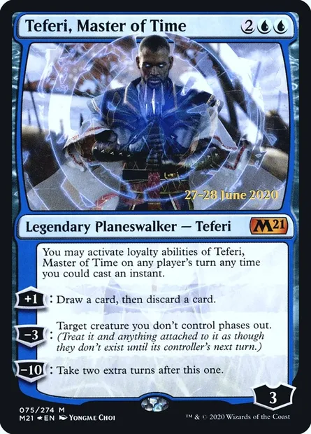 Teferi, Master of Time, Magic card PM21 75s — Core Set 2021 Promos set