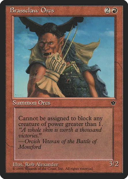 Brassclaw Orcs, Magic card FEM 49c — Fallen Empires set