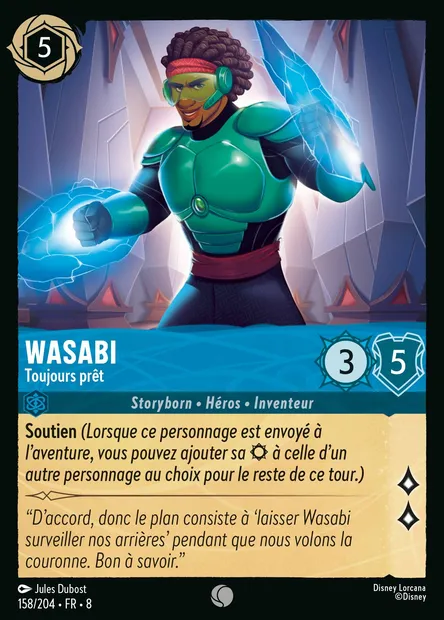 Wasabi - Toujours prêt, carte Disney Lorcana CH8-158 — extension Le Règne de Jafar