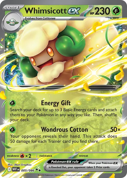 Whimsicott ex, Pokémon card WHT 005 — White Flare set