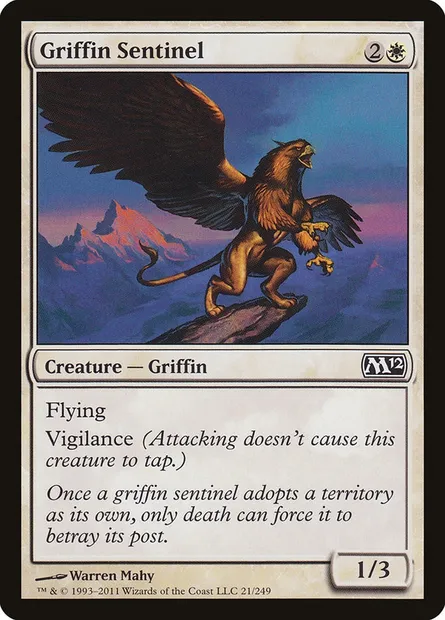 Griffin Sentinel, Magic card M12 21 — Magic 2012 set