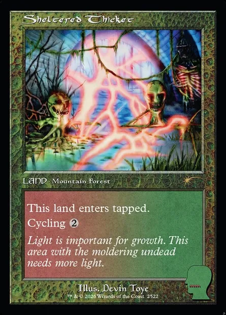 Sheltered Thicket, Magic card SLD 2522 — Secret Lair Drop set