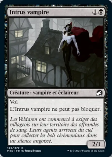 Intrus vampire, carte Magic MID 125 — extension Innistrad : chasse de minuit