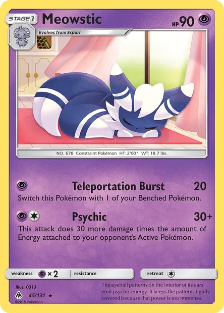 Meowstic, Pokémon card FLI 45 — Forbidden Light set