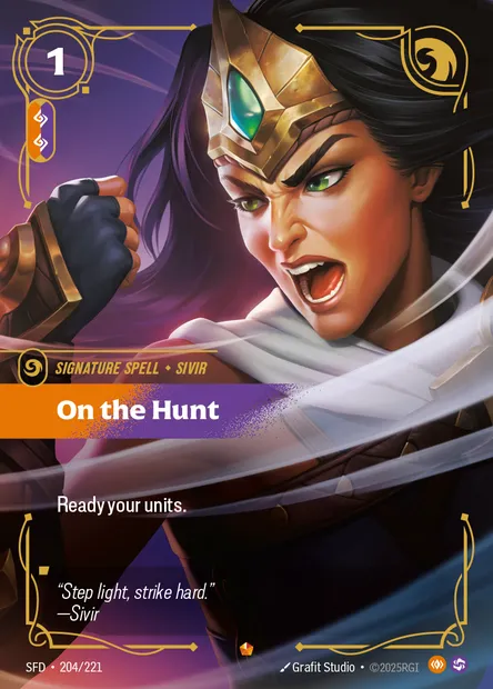 On the Hunt, carte Riftbound SFD 204 — extension Spiritforged