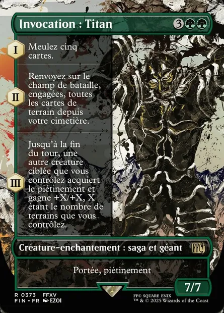 Invocation : Titan, carte Magic FIN 373 — extension Final Fantasy