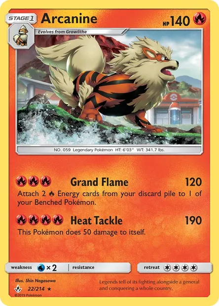 Arcanine, Pokémon card UNB 22 — Unbroken Bonds set