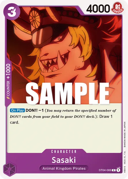Sasaki, carte One Piece ST04-006 — extension Animal Kingdom Pirates