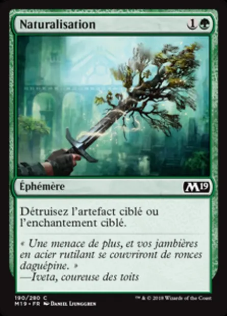 Naturalisation, carte Magic M19 190 — extension Core Set 2019