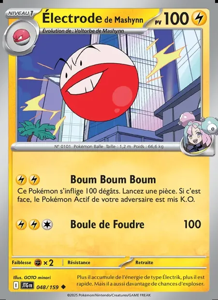 Électrode de Mashynn, carte Pokémon JTG 048 — extension Aventures Ensemble