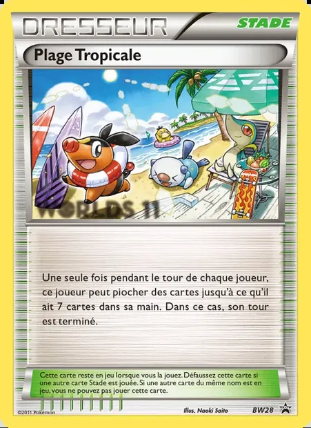 Plage Tropicale, carte Pokémon BW 28 — extension Promo BW