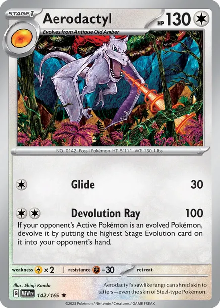 Aerodactyl, Pokémon card MEW 142 — 151 set