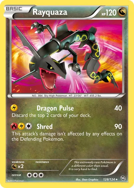Rayquaza, Pokémon card DRX 128 — Dragons Exalted set
