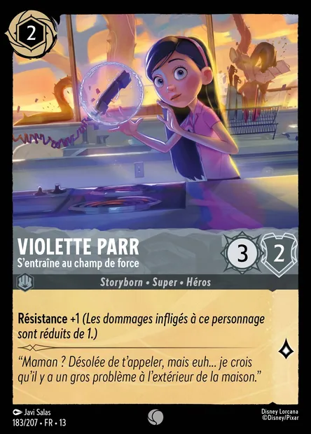 Violette Parr - S'entraîne au champ de force, carte Disney Lorcana CH13-183 — extension Invasion Epineuse!