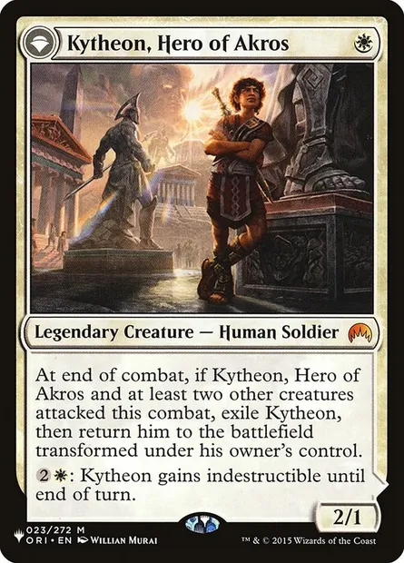 Kytheon, héros d'Akros // Gideon, forgé dans la bataille, carte Magic PLST ORI-23 — extension The List