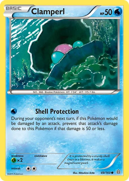 Clamperl, Pokémon card PRC 49 — Primal Clash set